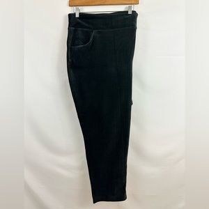 Denim & Co. Black Pull In Velvet Corduroy Pant with Pockets 5X Petite